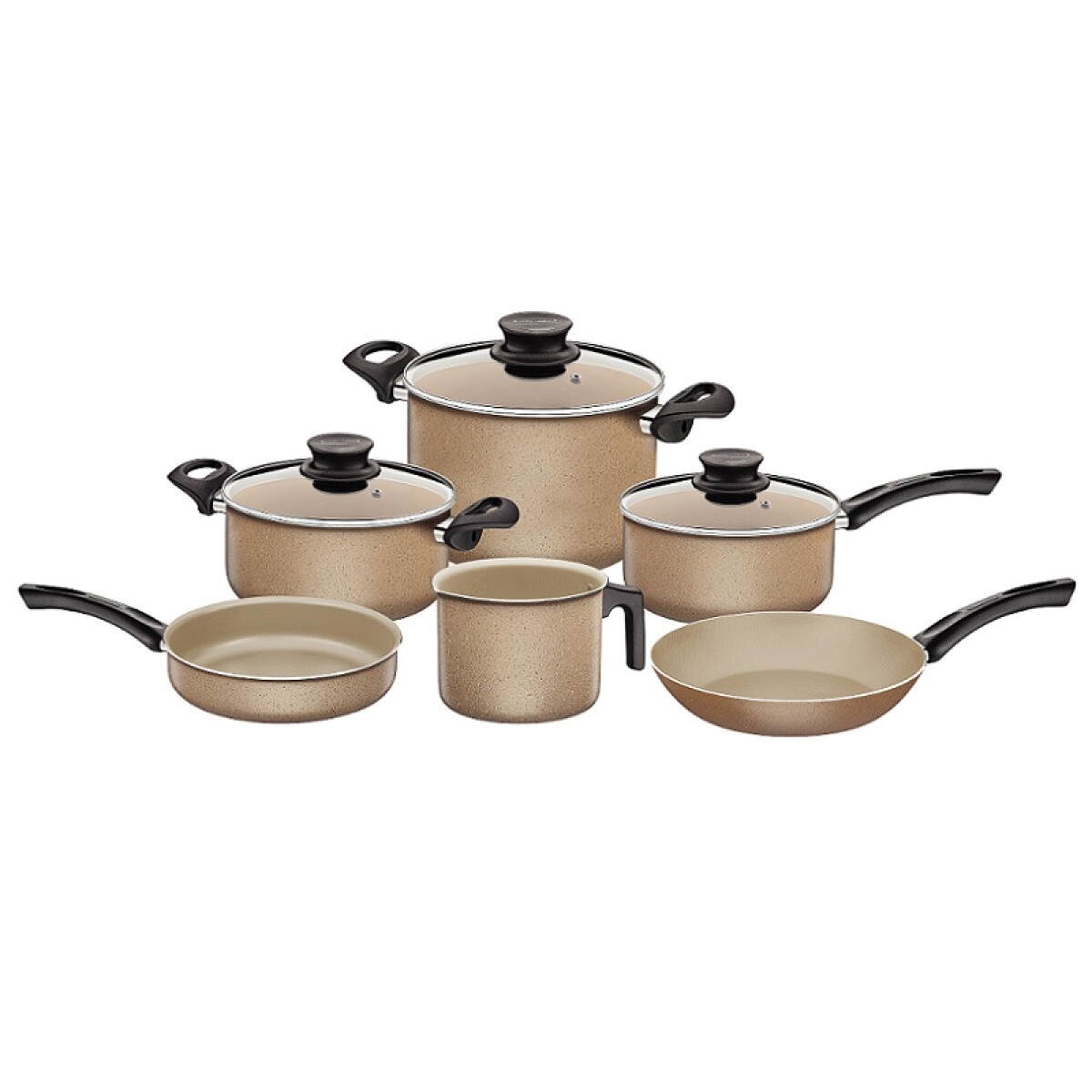 Juego batería de cocina arena modelo "PARIS" 9 pzs - TR5905 