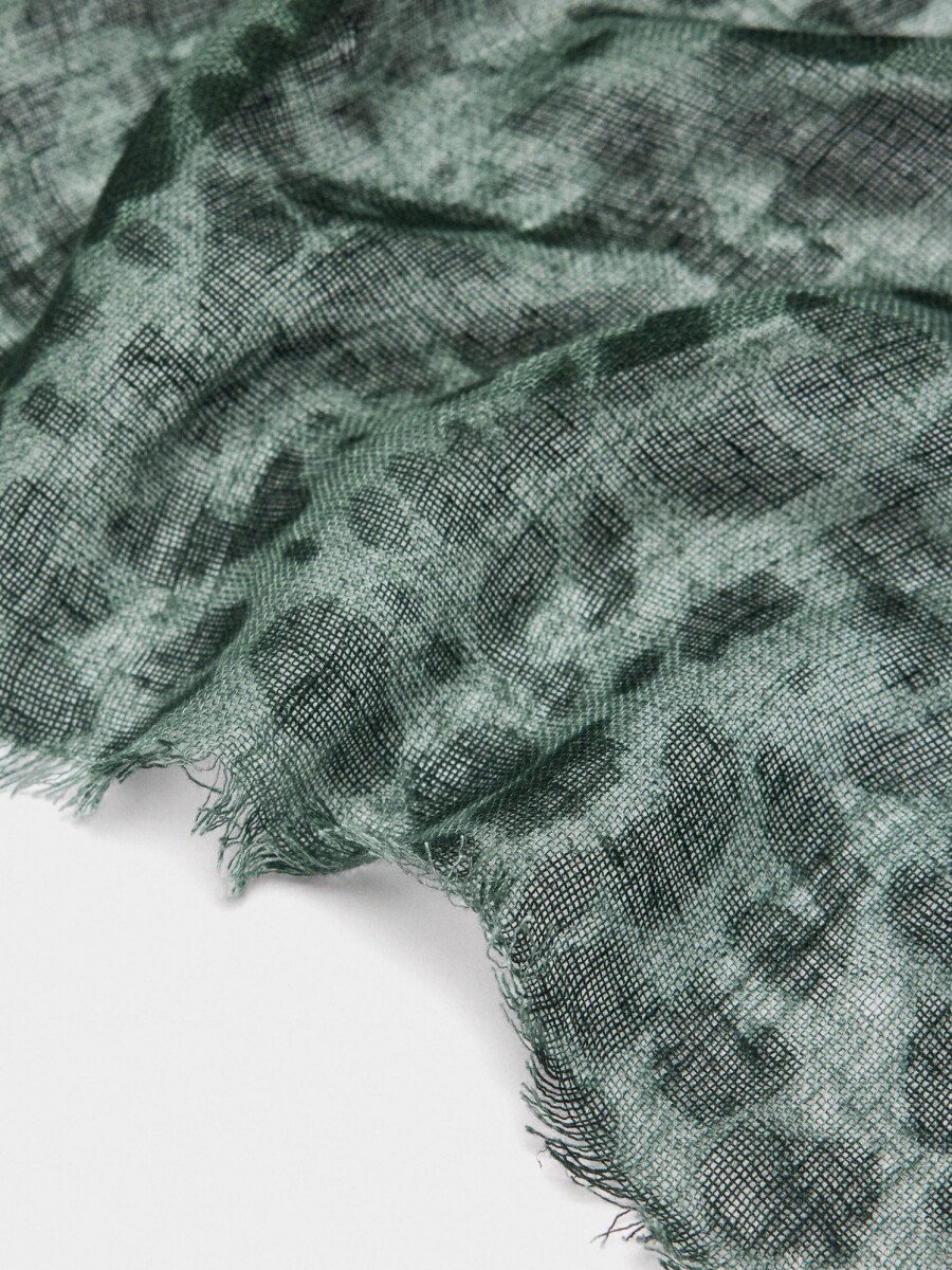 Pañuelo Estampado Con Lino multicolor