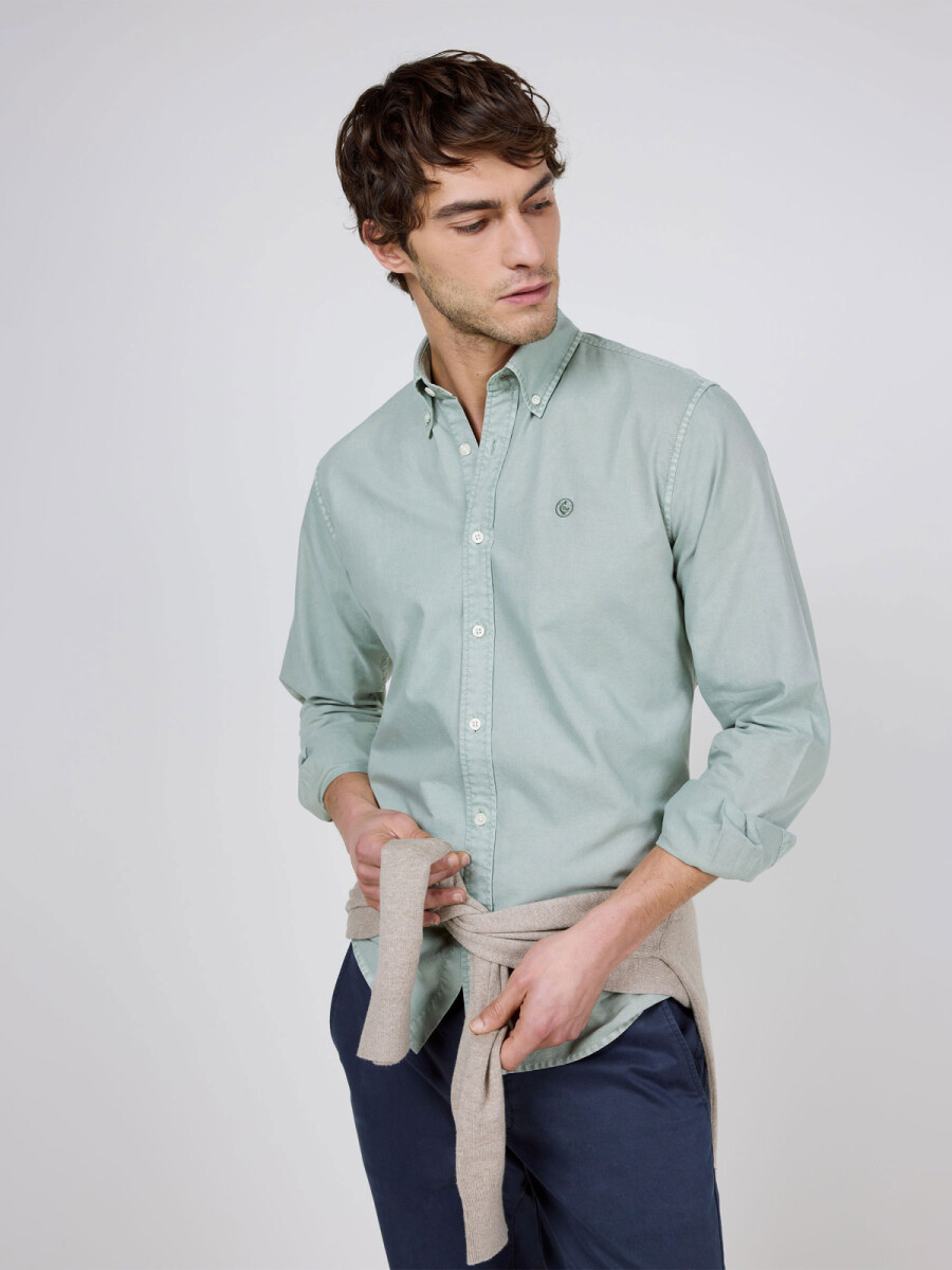 Camisa Garment Dyed - Verde 