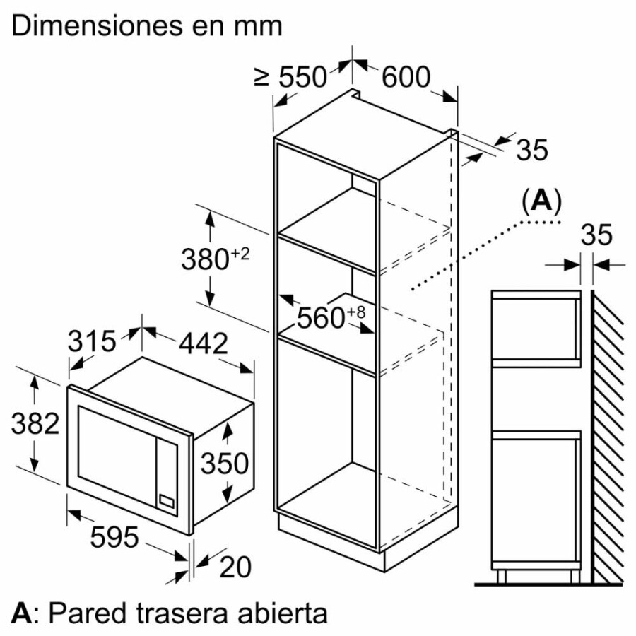 Microondas de Empotrar Bosch 20L Microondas de Empotrar Bosch 20L