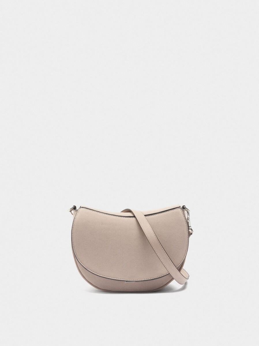 Bolso Bandolera Efecto Piel Con Solapa - rosa 