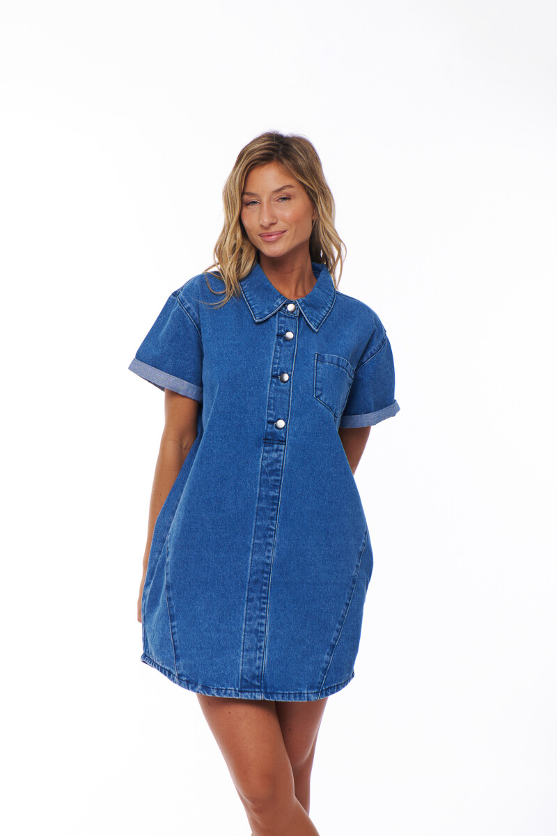 VESTIDO JEAN GRETEL AZUL MEDIO