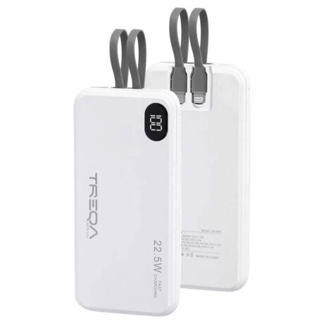 Power Bank Treqa TR-963 10000mAh 22.5W USB-C y Lightning Blanco