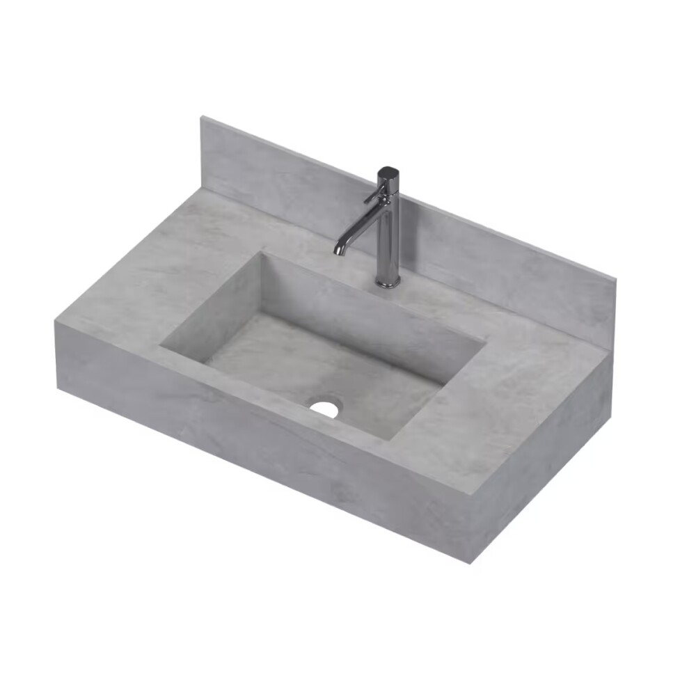 Mueble de baño suspendido de porcelanato Pulpis Napoles 80 cm con bacha incorporada Mueble De Baño Suspendido De Porcelanato Pulpis Napoles 80 Cm Con Bacha Incorporada