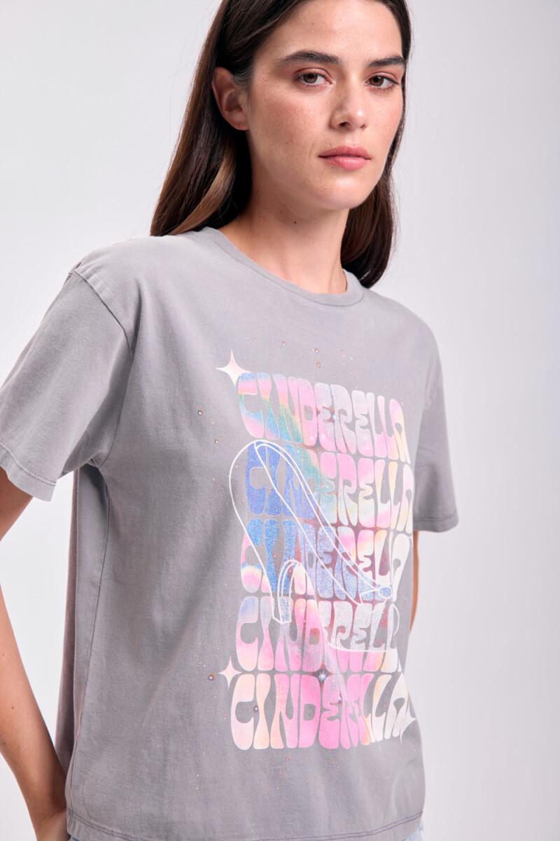 Remera estampa Cenicienta Gris