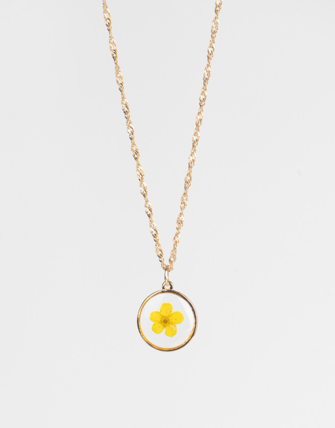 Cadena Corta con Dije Con flores Cadena Corta Con Dije Flor - Dorado