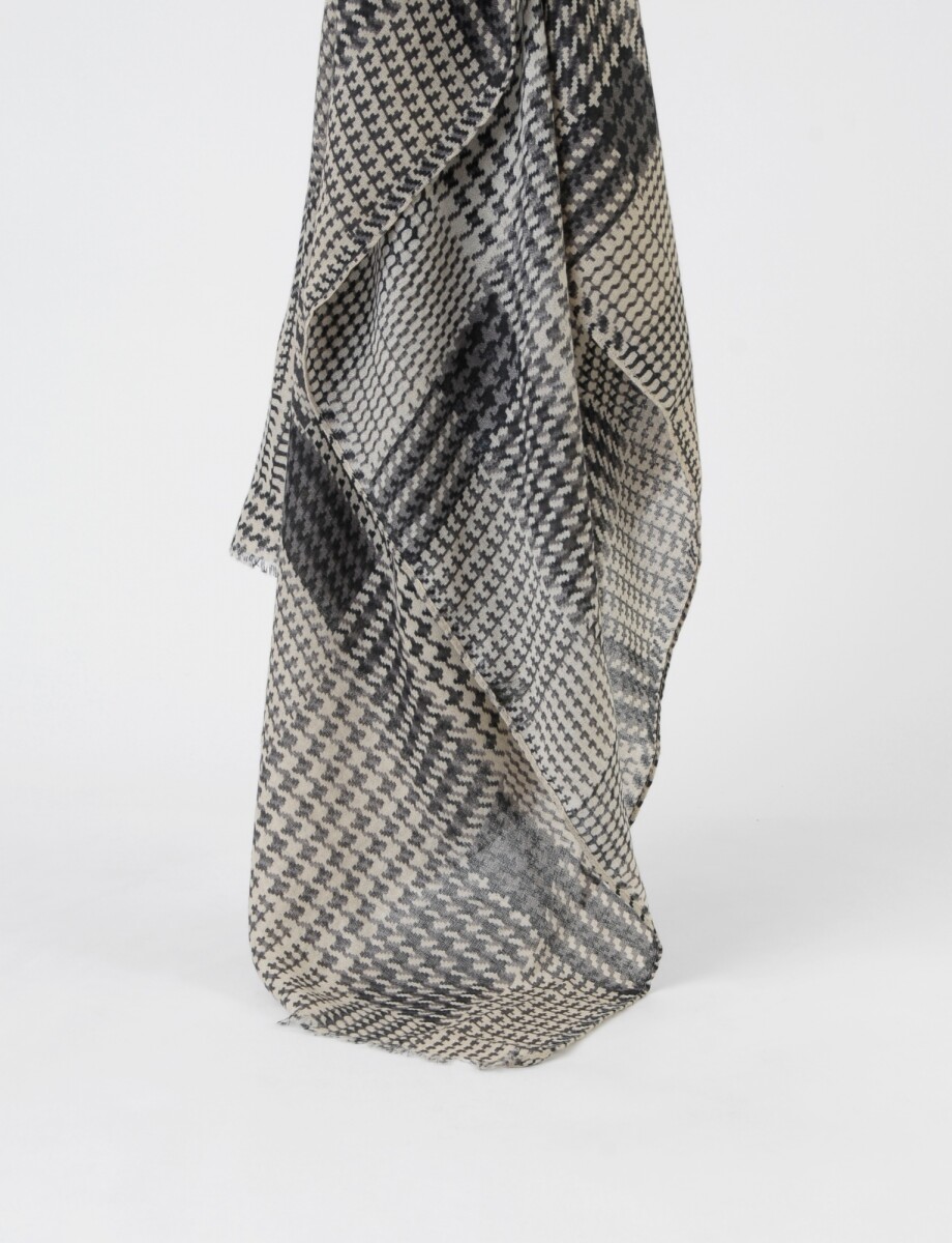 Pashmina cuadrille - Gris 