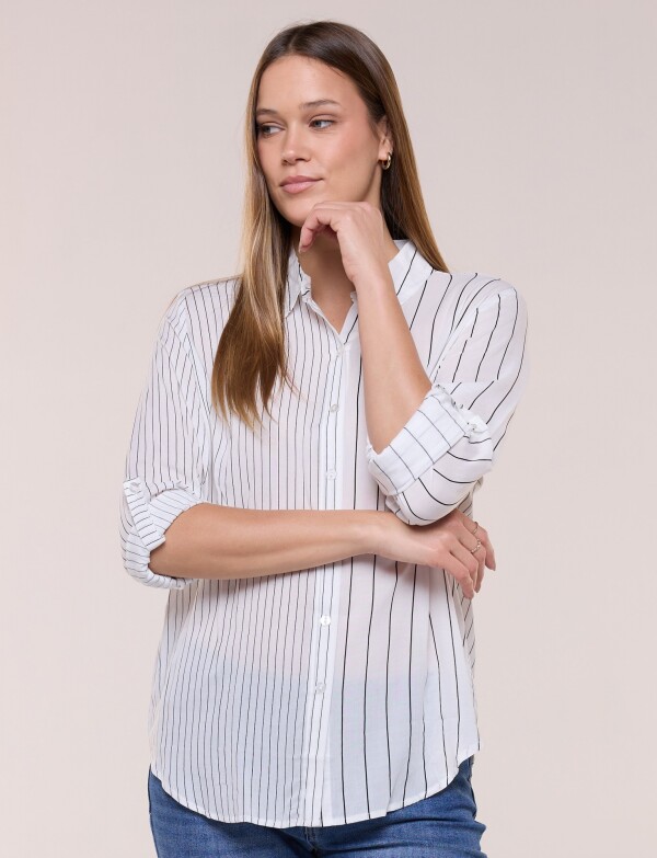 Camisa Lineas BLANCO/NEGRO