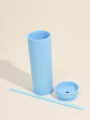 Vaso Con Tapa + Sorbito Beverly Alto Azul Indigo