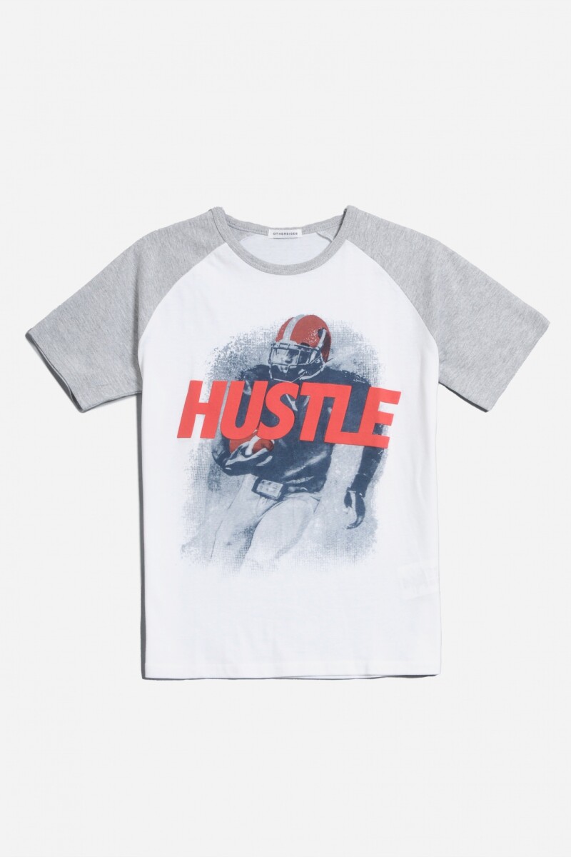 Remera Hustle - Blanco 