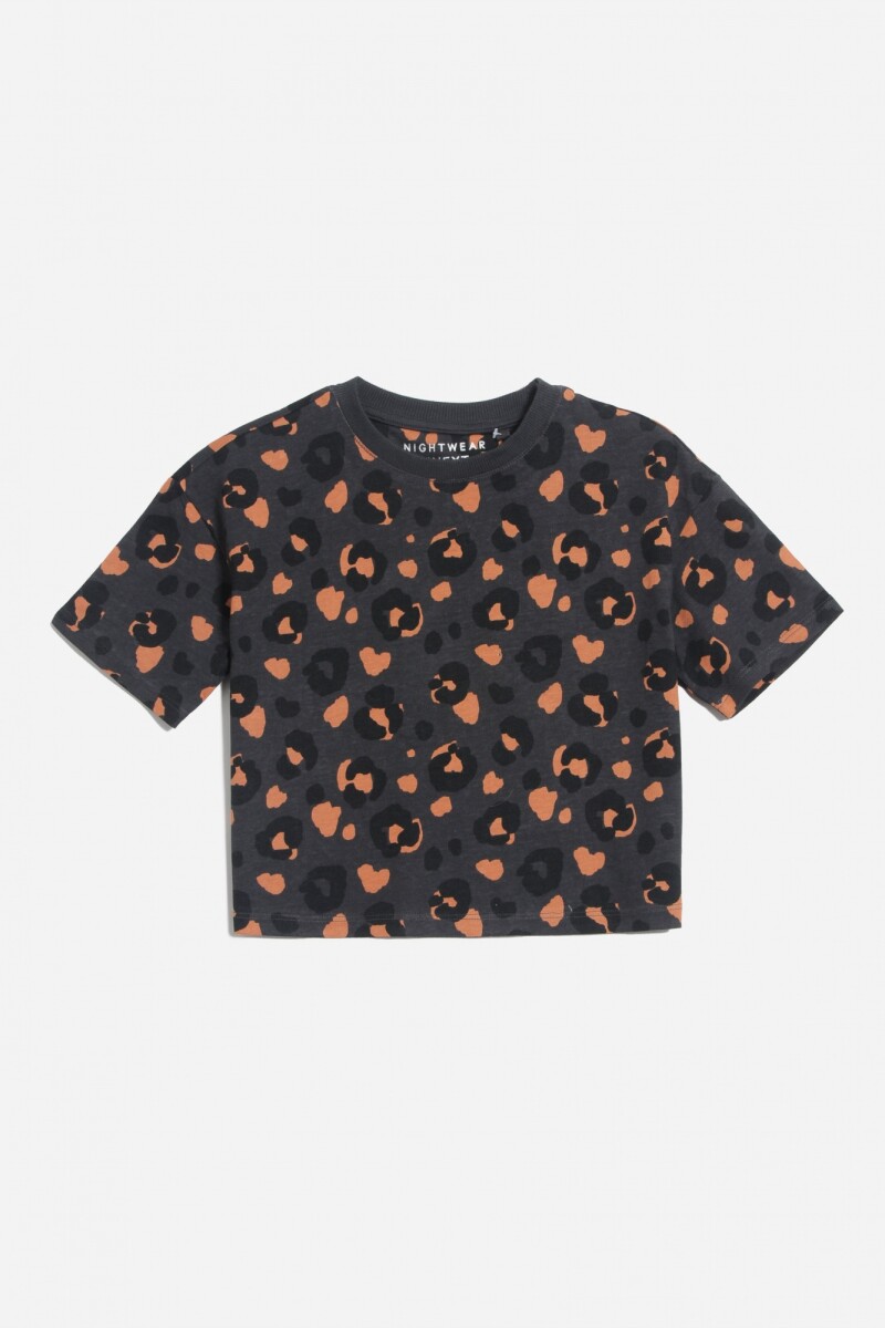 T-shirt animal print - Gris oscuro 