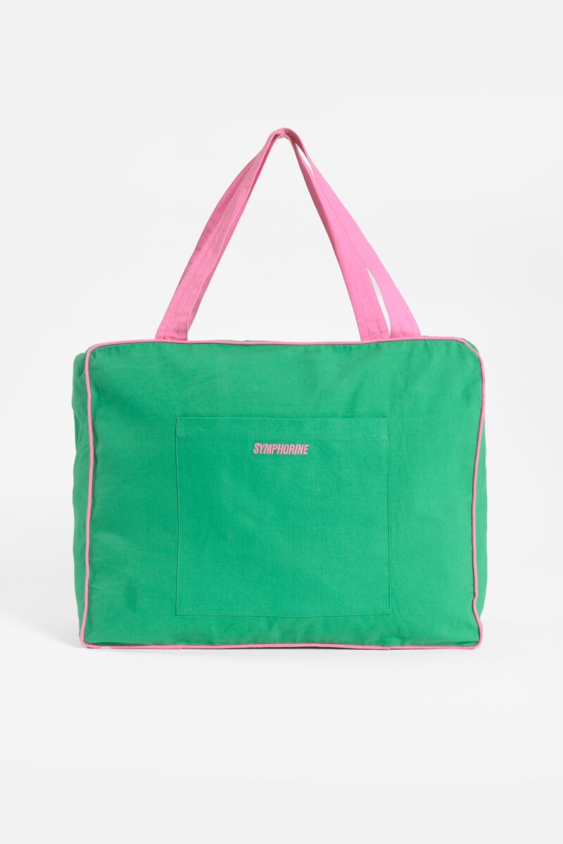 Bolso con vivos en contrastes verde