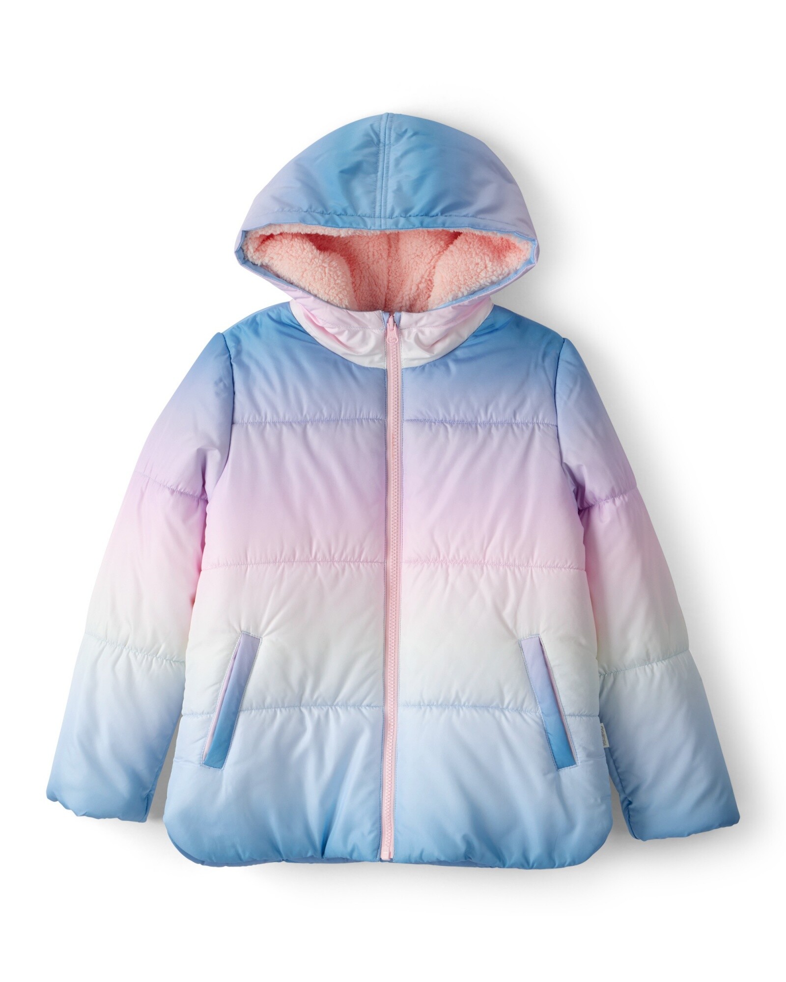 Campera puffer, diseño arcoíris. Talles 4-6 Sin color