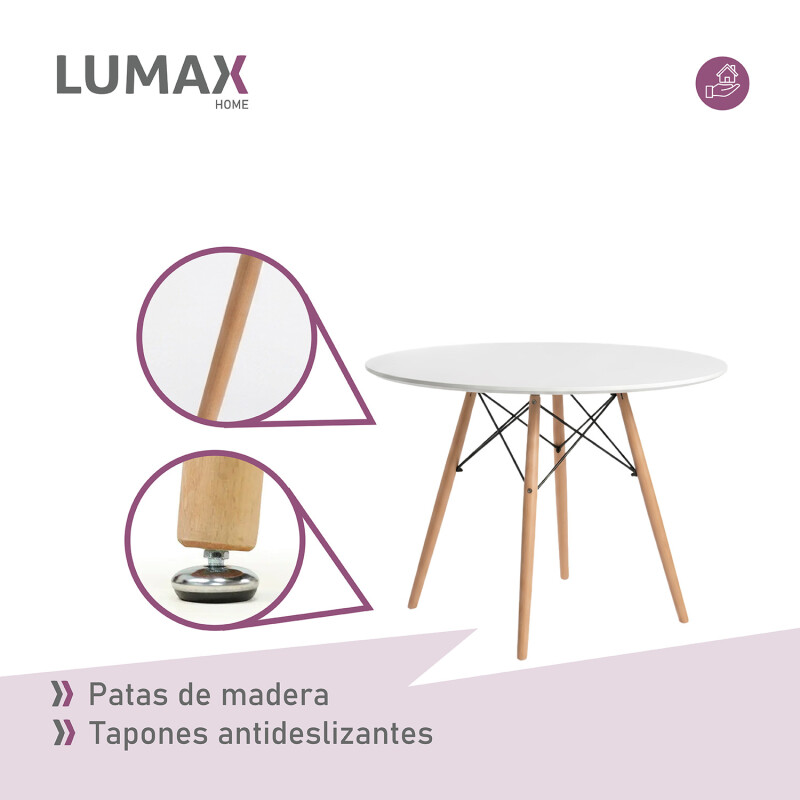 Mesa Eames Redonda 120cm Patas De Madera Calidad Premium Mesa Eames Redonda 120cm Patas De Madera Calidad Premium