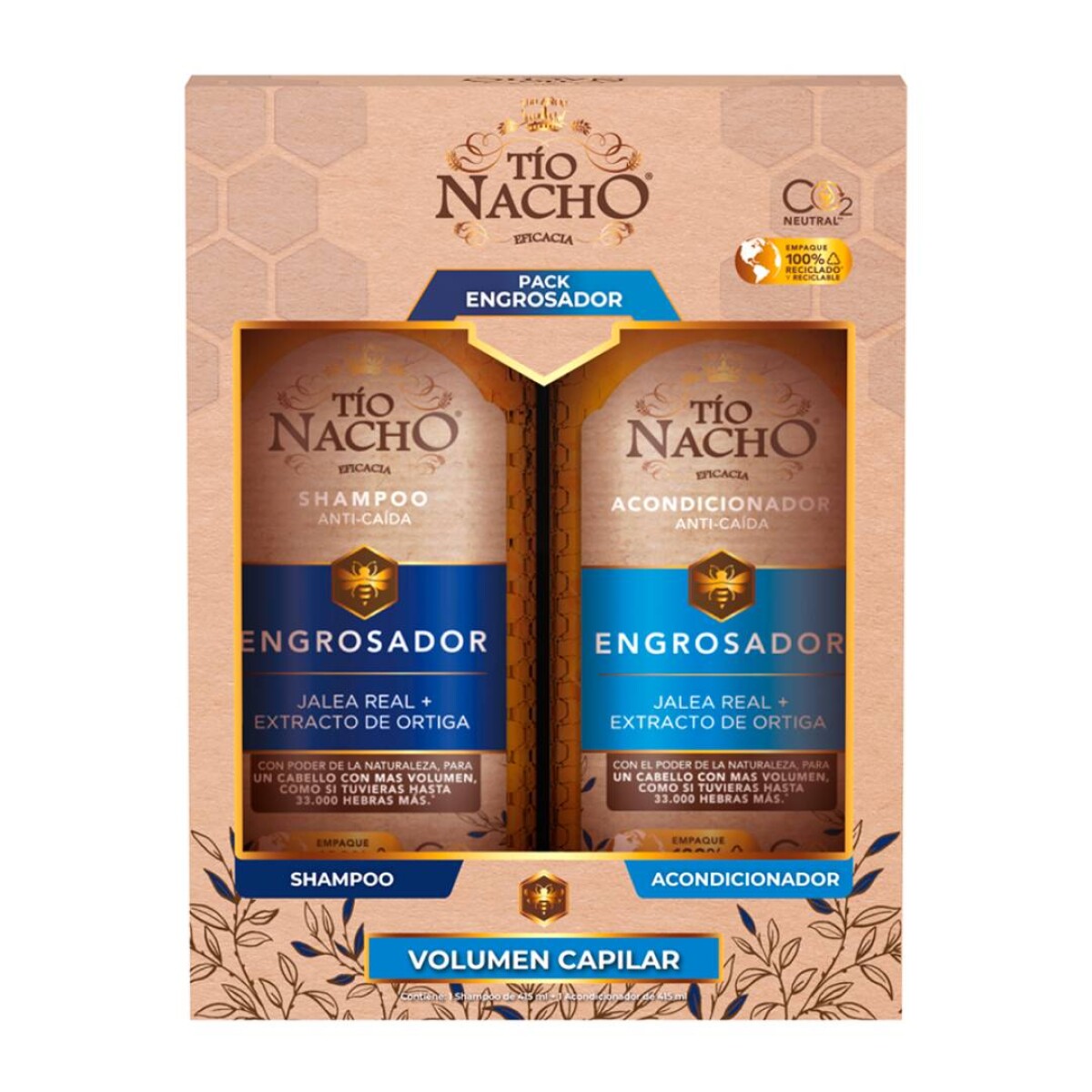 Shampoo Tio Nacho Engrosador 415Ml + Acondicionador 415Ml - Pack 