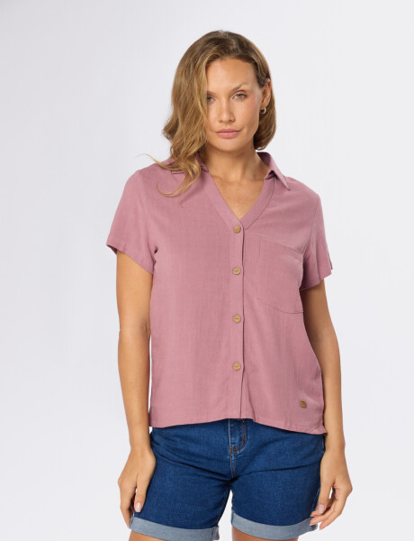 CAMISA DE LINO LISA Rosado