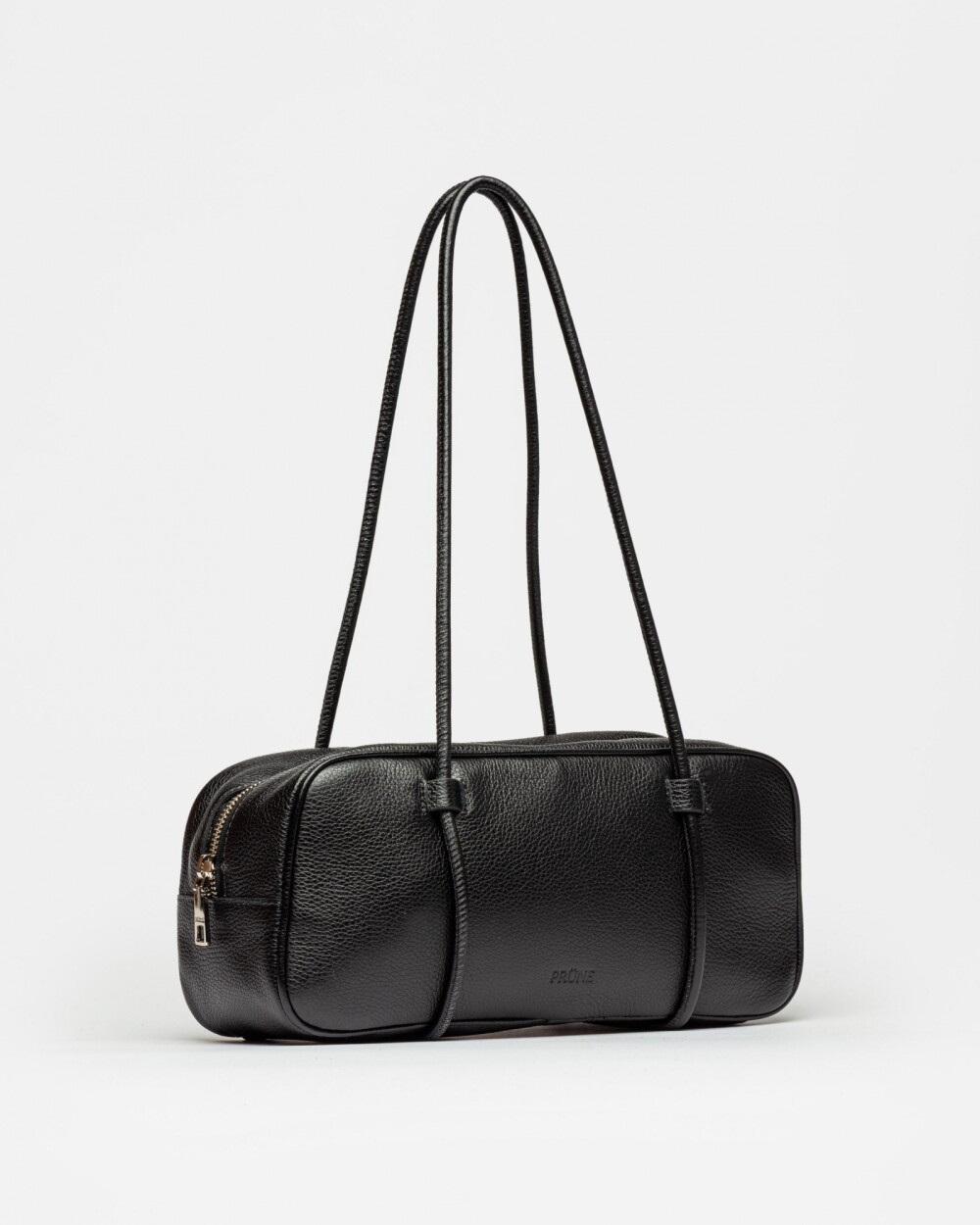 Cartera al hombro Horizon en cuero graneado Negro