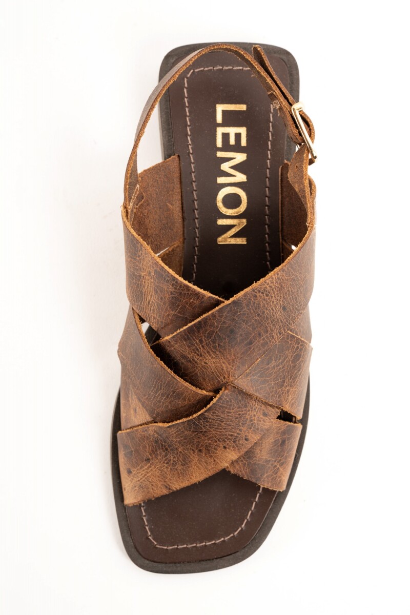 Sandalias Entrecruzada Chocolate