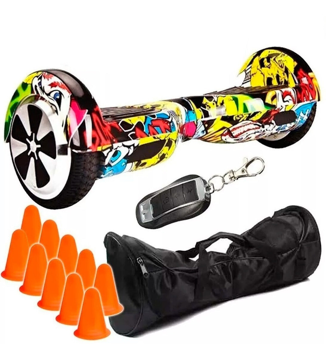 Hoverboard Eléctrico Bluetooth + Control + 10 Conos 