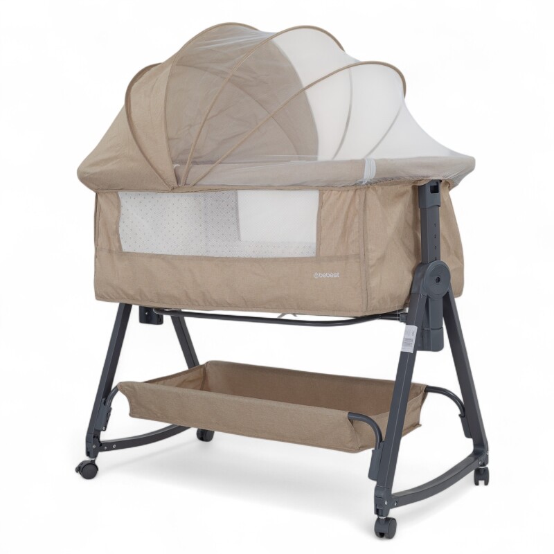 Cuna Colecho Mecedora 2en1 con Mosquitero Bebesit color BEIGE Cuna Colecho Mecedora 2en1 con Mosquitero Bebesit color BEIGE