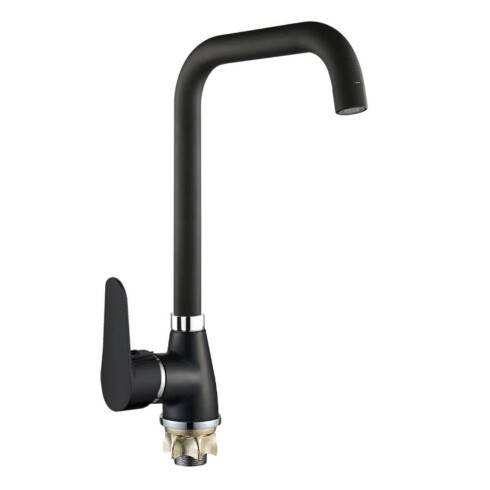 GRIFERIA COCINA MESADA DE ZINC EN NEGRO MATE NEGRO