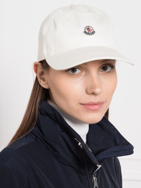 Moncler -Gorro con visera de algodón Blanco