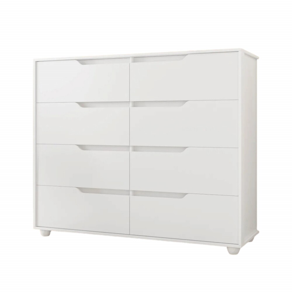 Comoda 8 Cajones - Doble Blanco