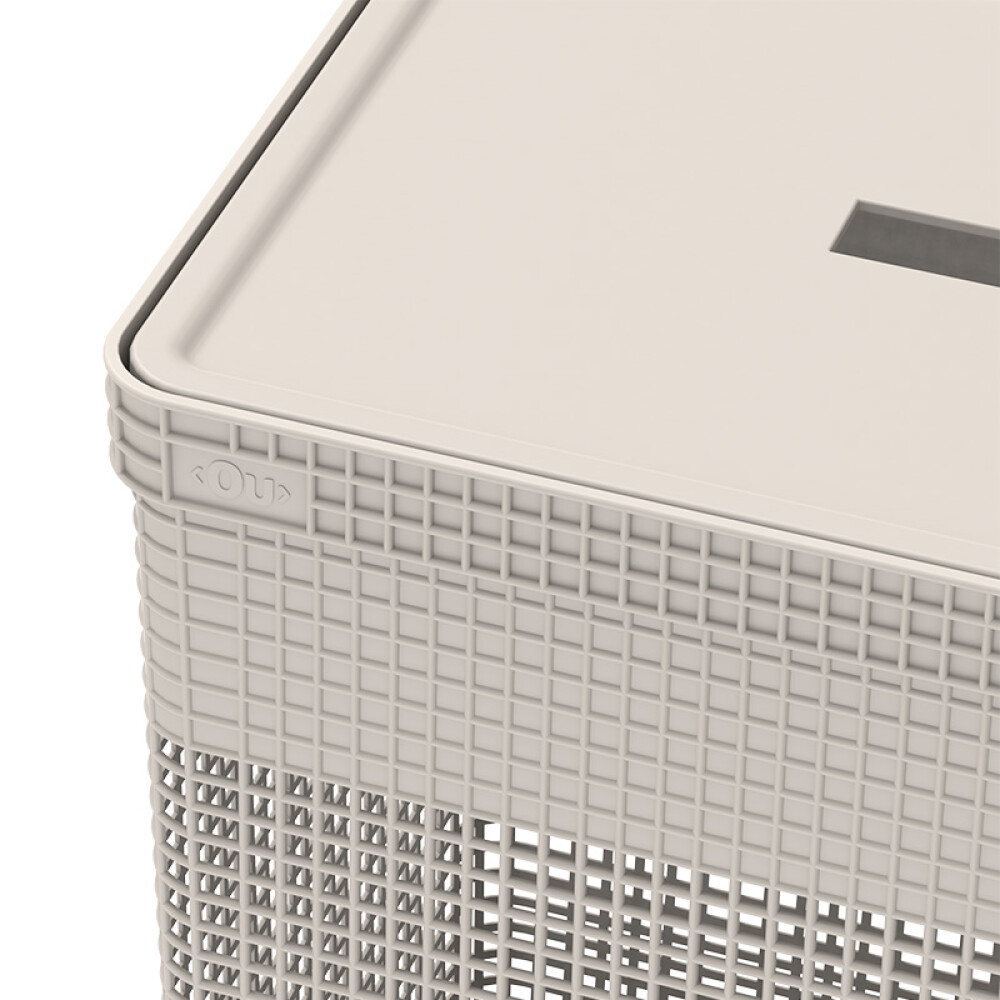 Organizador Alto l Tapa Plástico Beige