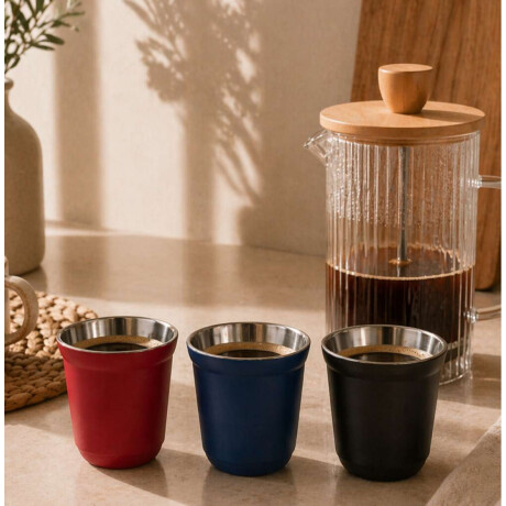 Taza pocillo de acero doble pared - 160ml Rojo