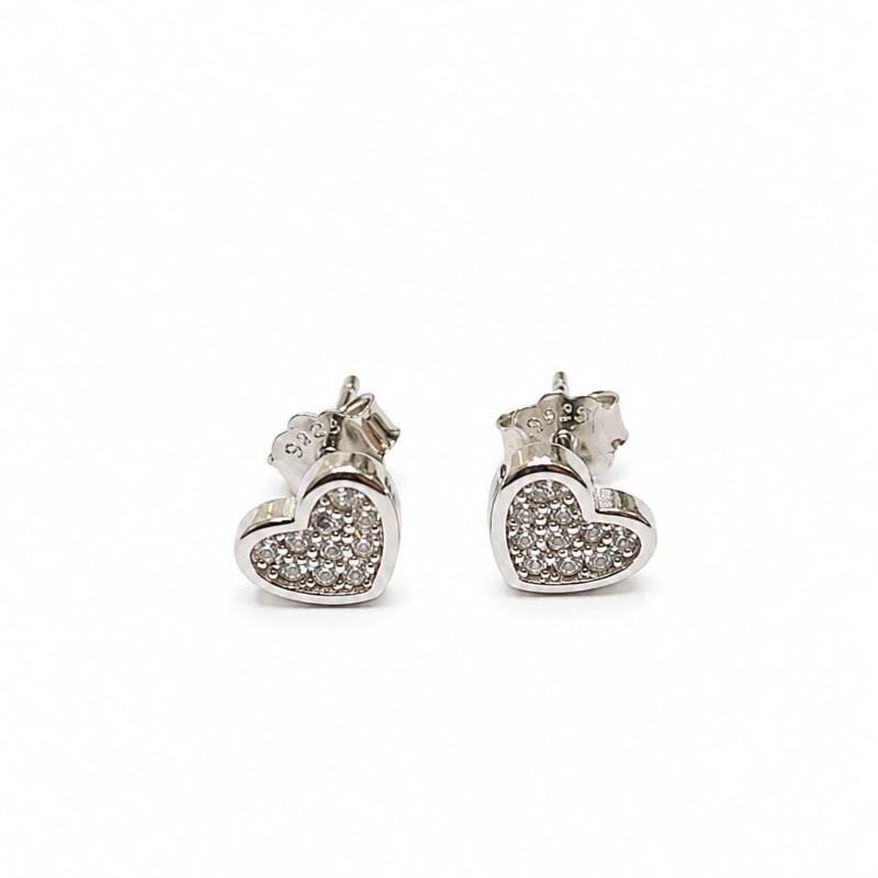 Caravanas corazón con zirconias Caravanas corazón con zirconias