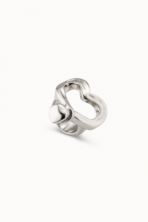 CORAZÓN CLAVADO PLATA / BLANCO
