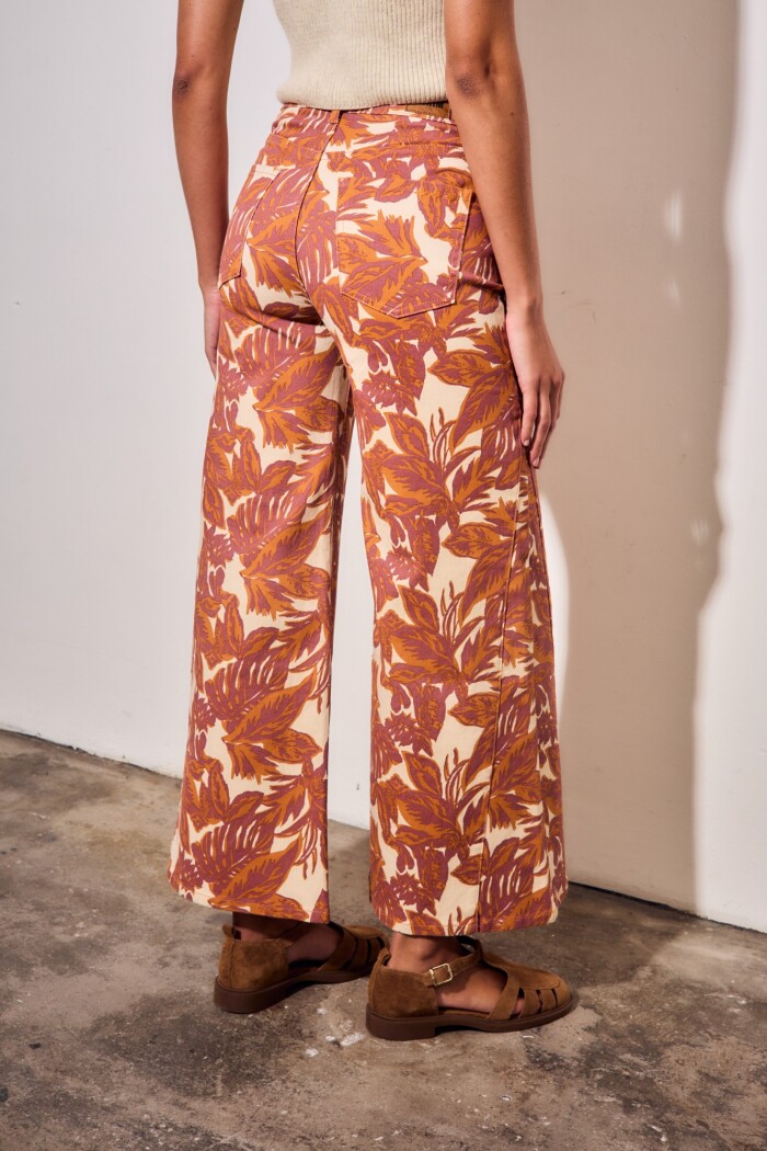 Jean Wide Leg Estampado Multi