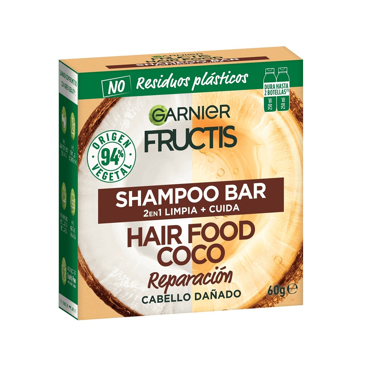 Shampoo En Barra Fructis Hair Food Coco 60 Grs. 