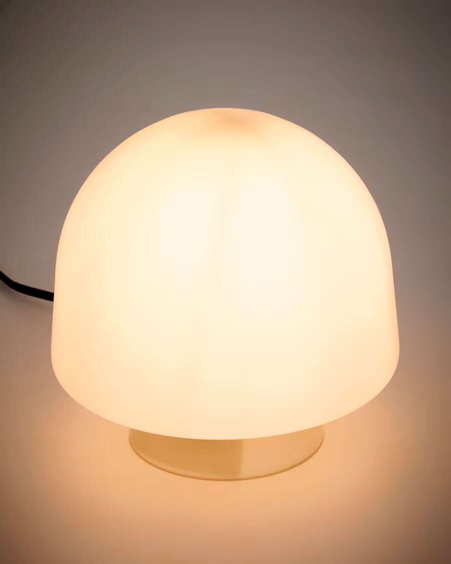 Lámpara de mesa Reig de cristal gris
