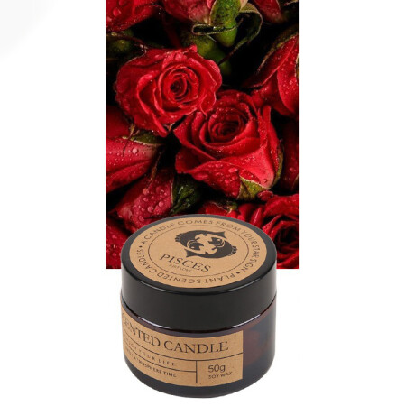 Vela Aromática Del Zodiaco Piscis - Terciopelo Rosa