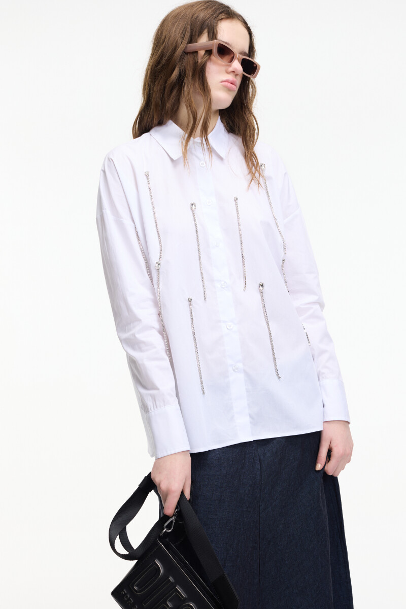 Camisa apliques Blanco