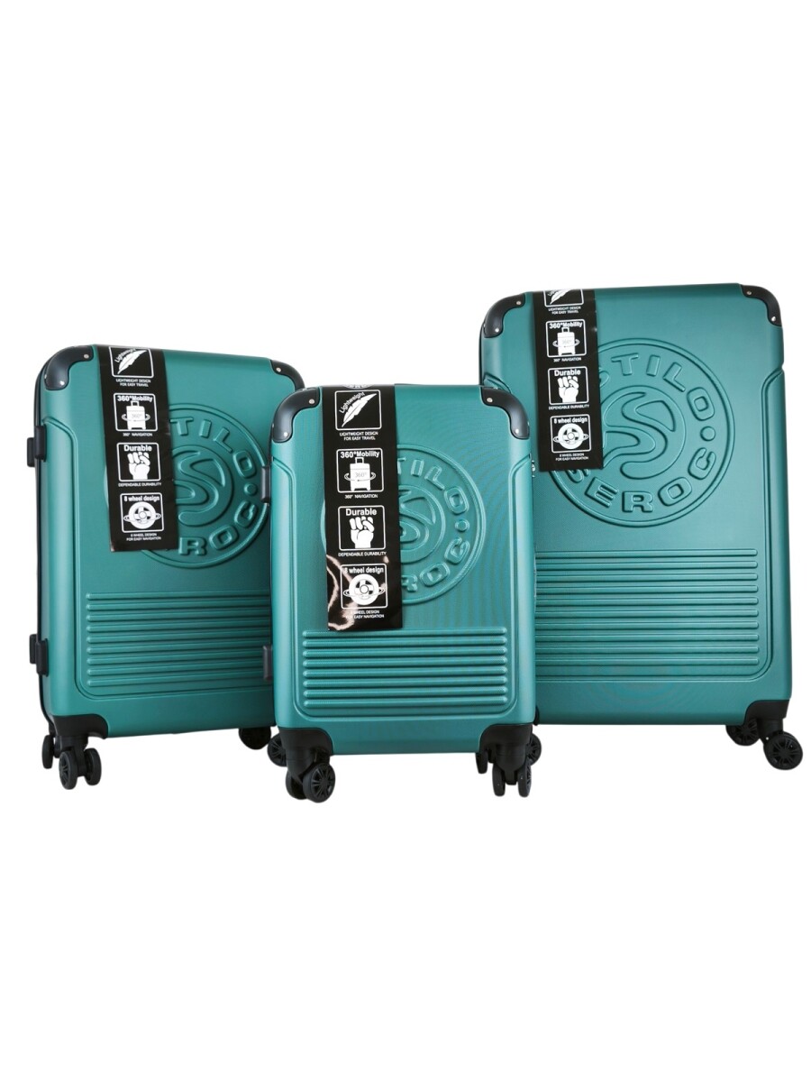 Set valijas ABS - Verde oscuro 