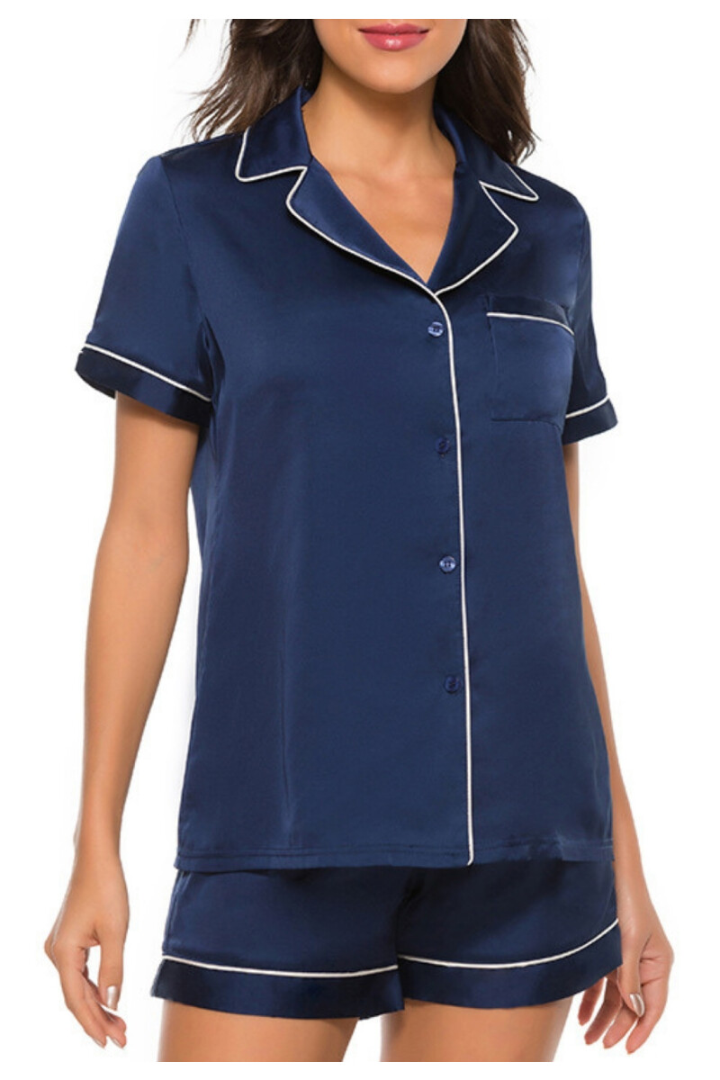 PIJAMA SEDA AZUL