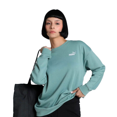 Buzo de Mujer Puma Logo Relaxed Crew Verde