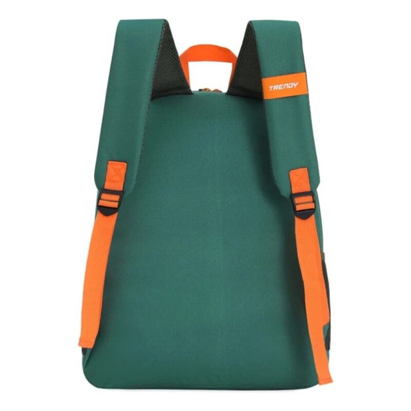 Mochila Escolar Trendy Con Porta Botellas Y Llavero Para Uso Infantil Diario Verde