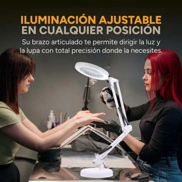 Lampara Aro Luz Led Lupa Aumento 2 En 1 Escritorio Y Morsa Color Variante Blanco