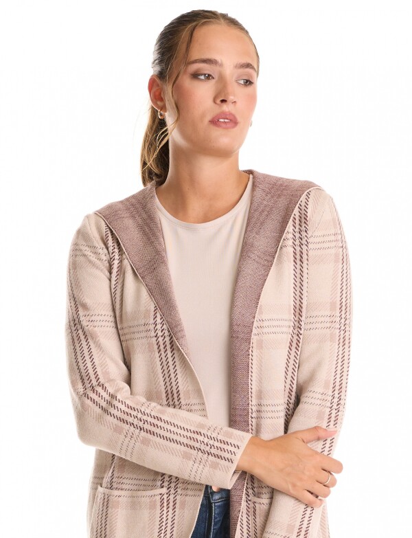 Cardigan Con Capucha BEIGE/MULTI