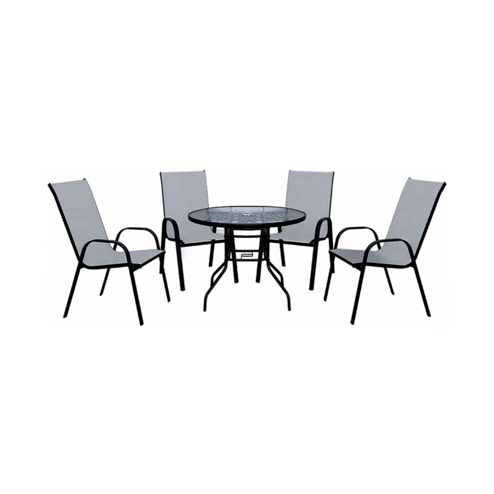 SET DE JARDIN ACERO-Y-TEXTILINA GRIS MINORI