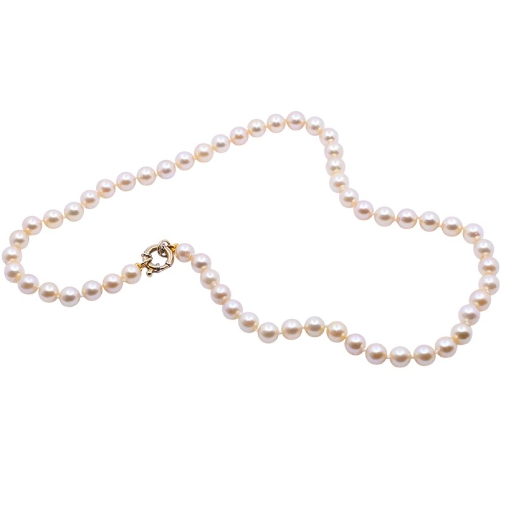 Collar perlas de cultivo argolla marinera oro 18 k. Collar perlas de cultivo argolla marinera oro 18 k.