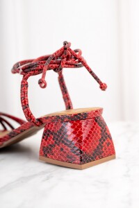 Sandalia Snake Animal Print Rojo