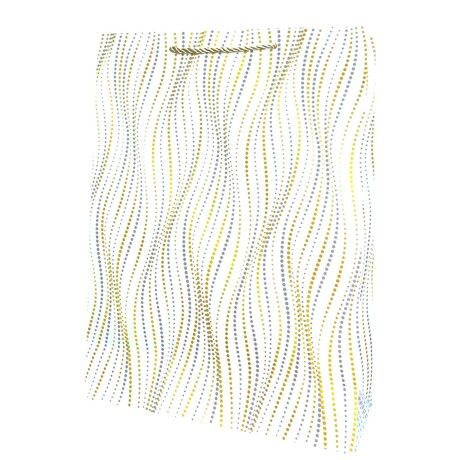 Bolsa Top Grande Diseño Puntillismo Blanca