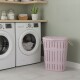 Cesto para ropa con asas de cuerda baño ROSADO