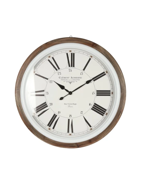 RELOJ DE PARED MADERA 68X68X7 CM CENTRO BLANCO RELOJ DE PARED MADERA 68X68X7 CM CENTRO BLANCO