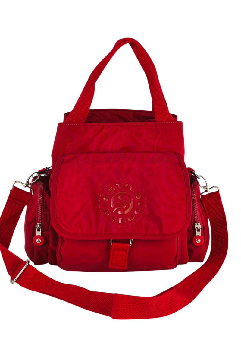 bolso morral doble fuelle Rojo