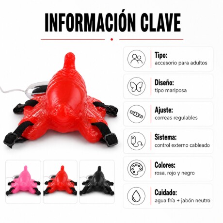 Estimulador Mariposa Con Bala Vibradora Rojo